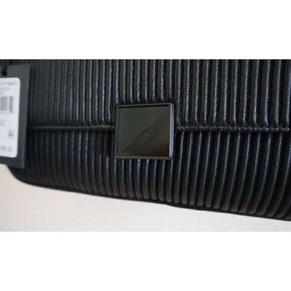 DKNY R343YA59 Women's Sz MD Black Sina Ribbed Crossbody/Shoulder Bag Purse - Picture 7 of 15